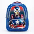 3D Heroes Backpack - Superhero Print School Bag for Kids front view