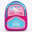 Crown-shaped front pocket detail on purple unicorn backpack