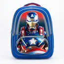 3D Heroes Backpack - Superhero Print School Bag for Kids front view