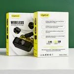 Ugetus Q8 wireless mic digital display showing battery status