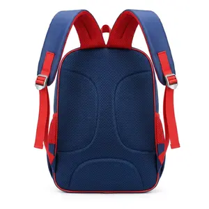 Superhero backpack side view showing padded straps