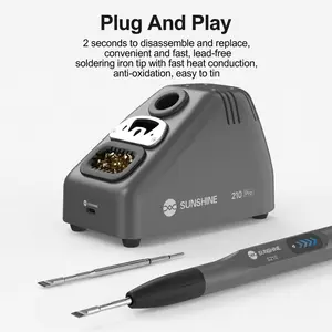 SUNSHINE S210 Pro Smart Portable Soldering Iron Station – 110W, 100-450°C Digital Temperature Control, Induction Sleep