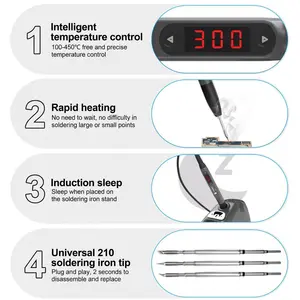 SUNSHINE S210 Pro Smart Portable Soldering Iron Station – 110W, 100-450°C Digital Temperature Control, Induction Sleep