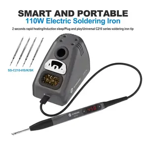SUNSHINE S210 Pro Smart Portable Soldering Iron Station – 110W, 100-450°C Digital Temperature Control, Induction Sleep