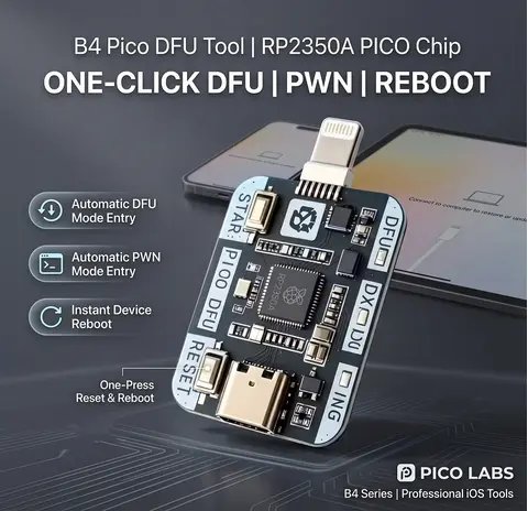 B4 PICO Auto DFU Tool with RP2350A chip for iPhone DFU mode