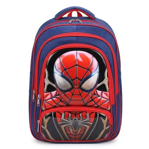3D Heroes Backpack - Superhero Print School Bag for Kids front view