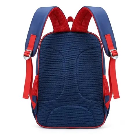 Superhero backpack side view showing padded straps
