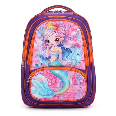 3D Heroes Backpack - Superhero Print School Bag for Kids front view
