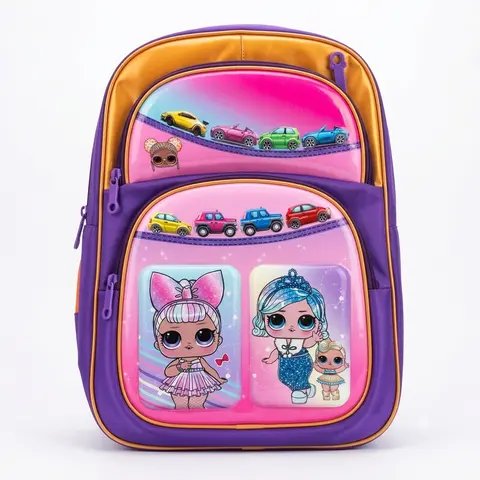 Cartoon Backpack - EVA Pocket School Bag with Cars & Characters for Kids