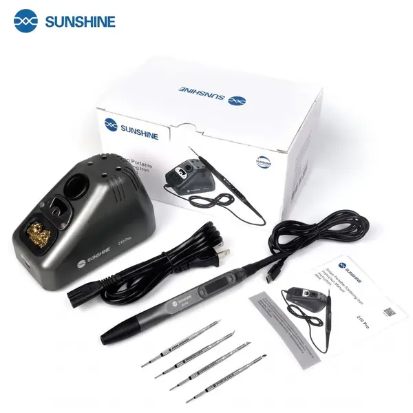 SUNSHINE S210 Pro Smart Portable Soldering Iron Station – 110W, 100-450°C Digital Temperature Control, Induction Sleep