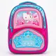 Crown-shaped front pocket detail on purple unicorn backpack